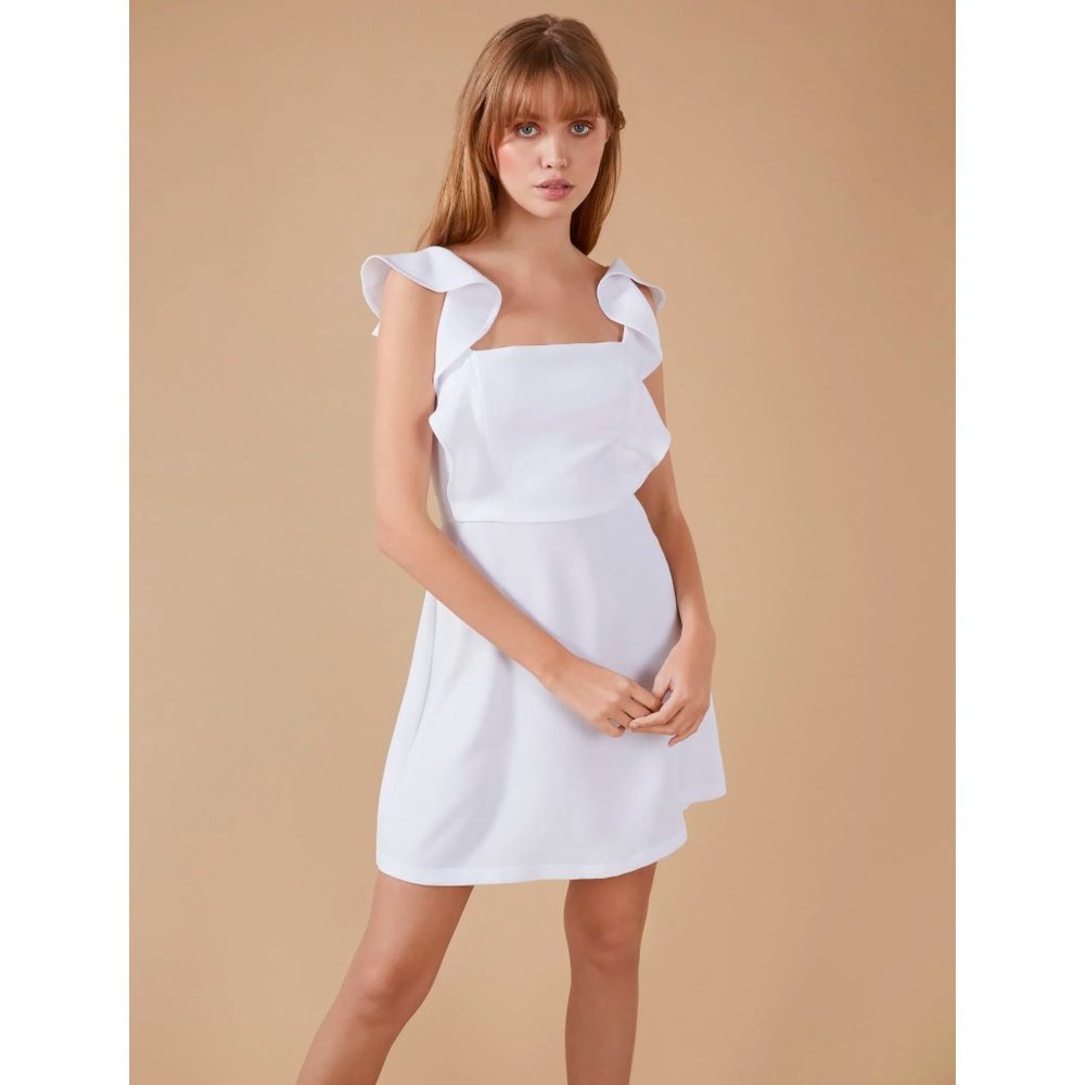 BCBGeneration Ruffle Square Neck Mini Dress
